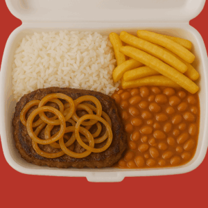 Contra filé acebolada + Salada grátis