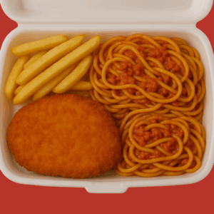 Filé De Frango à Milanesa C/ Macarrão